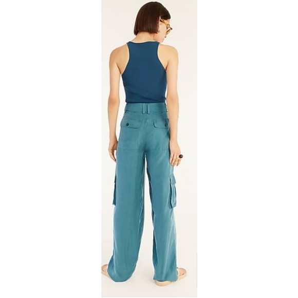 10. J.Crew Full-length cupro cargo pant - Picture 2 of 8